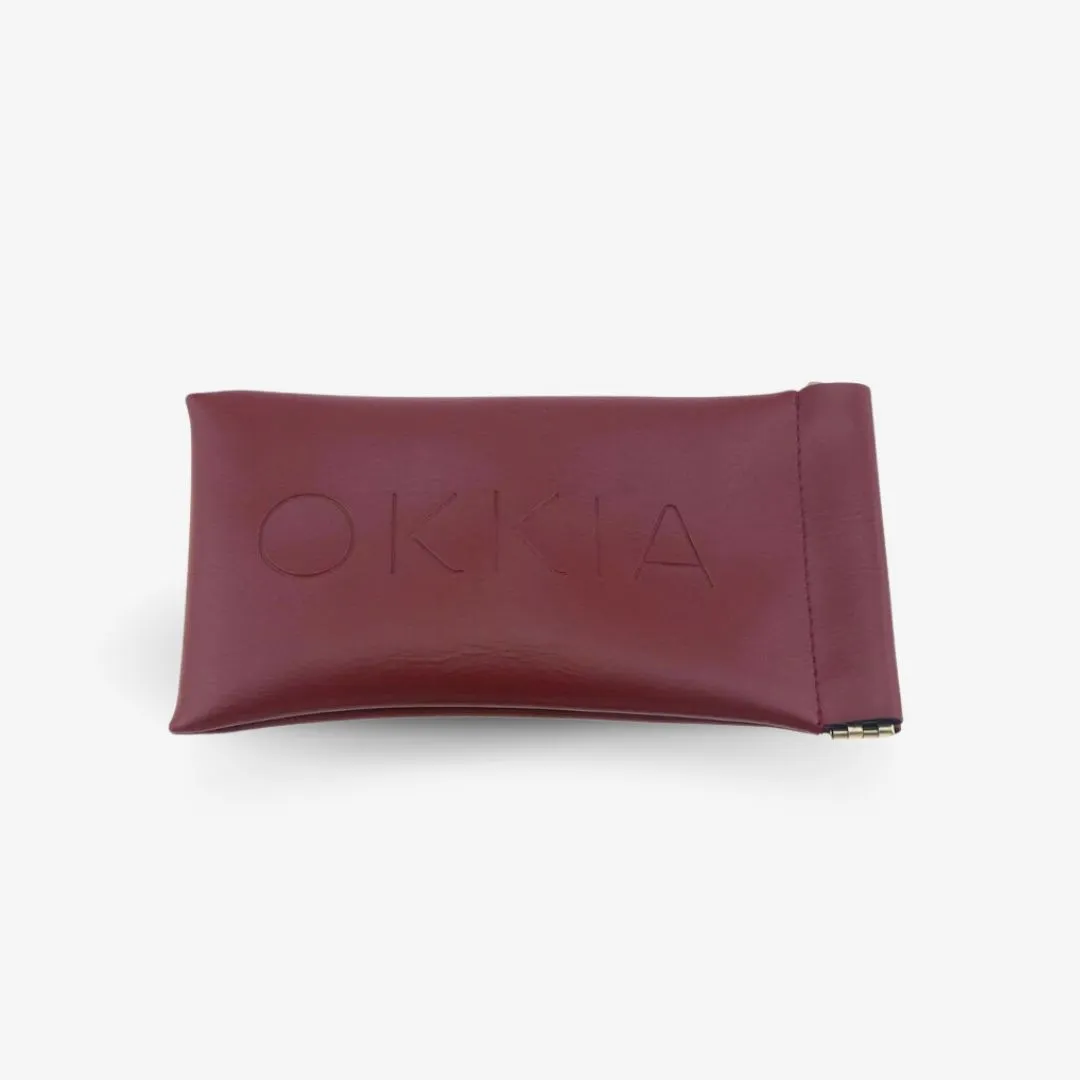 Okkia Glasses Synthetic Leather Case Red