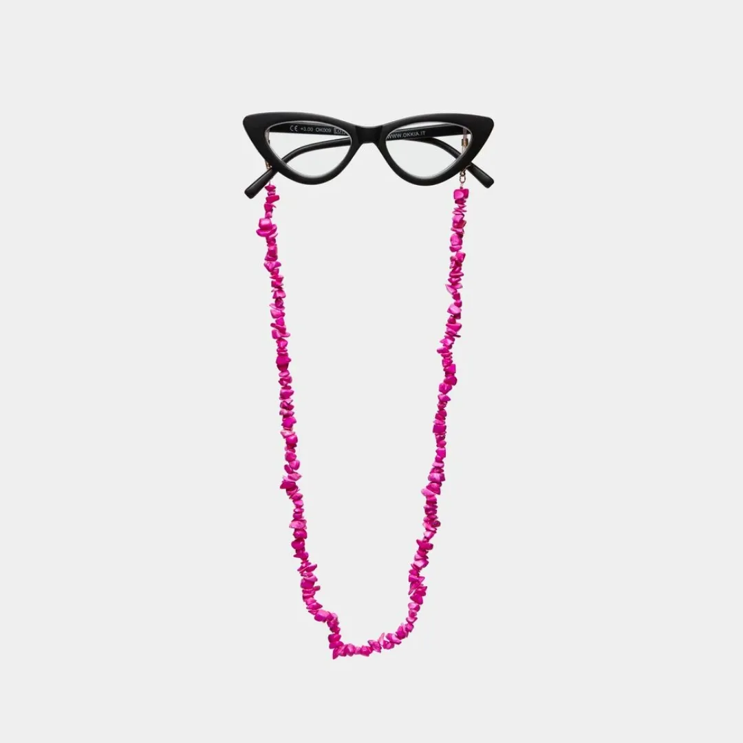 Okkia-Sunglasses-Roma-Black-OK040-BK-3 Okkia Glasses Chain Pink - Image 1