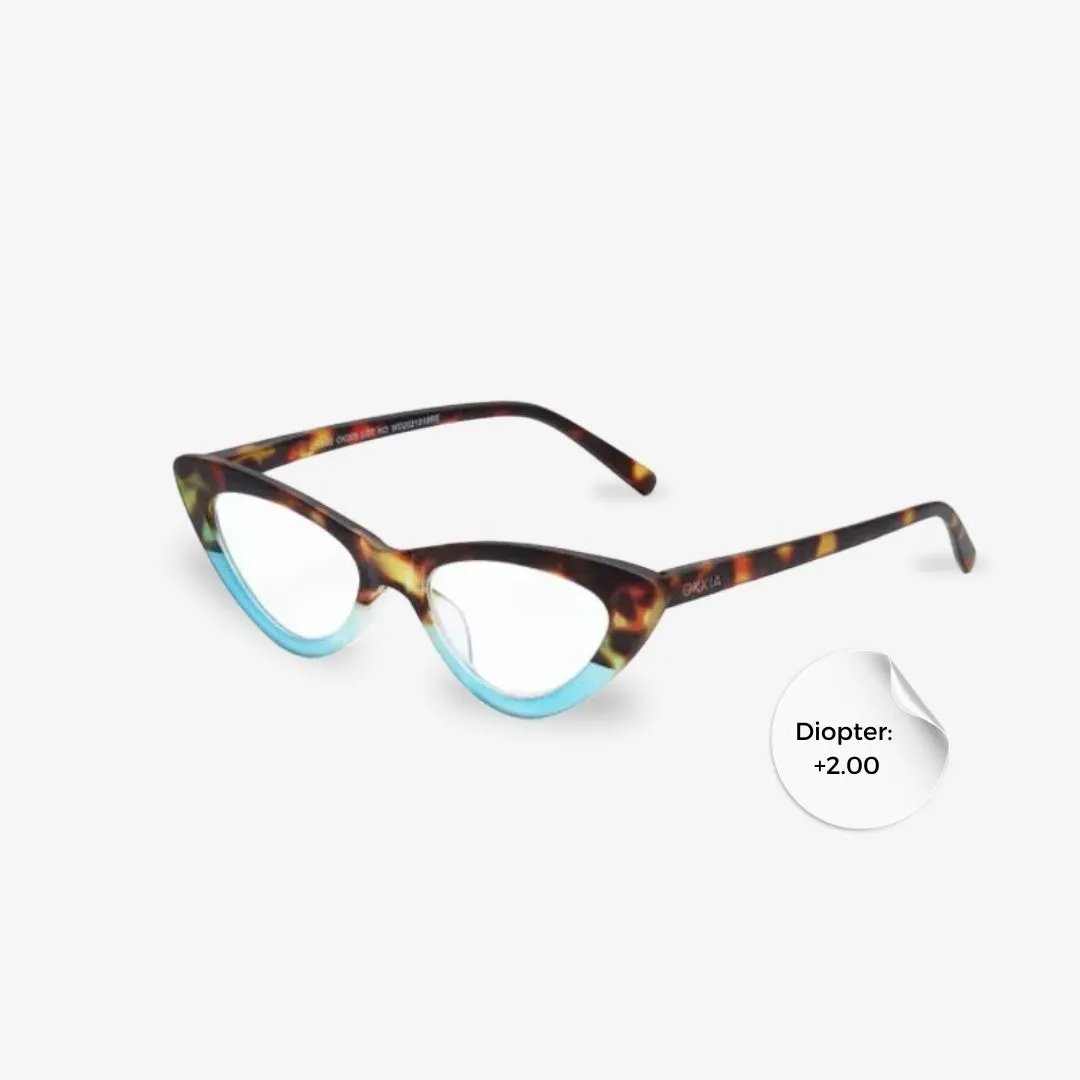 Okkia Reading Adriana CatEye HavanaBlue 2.00