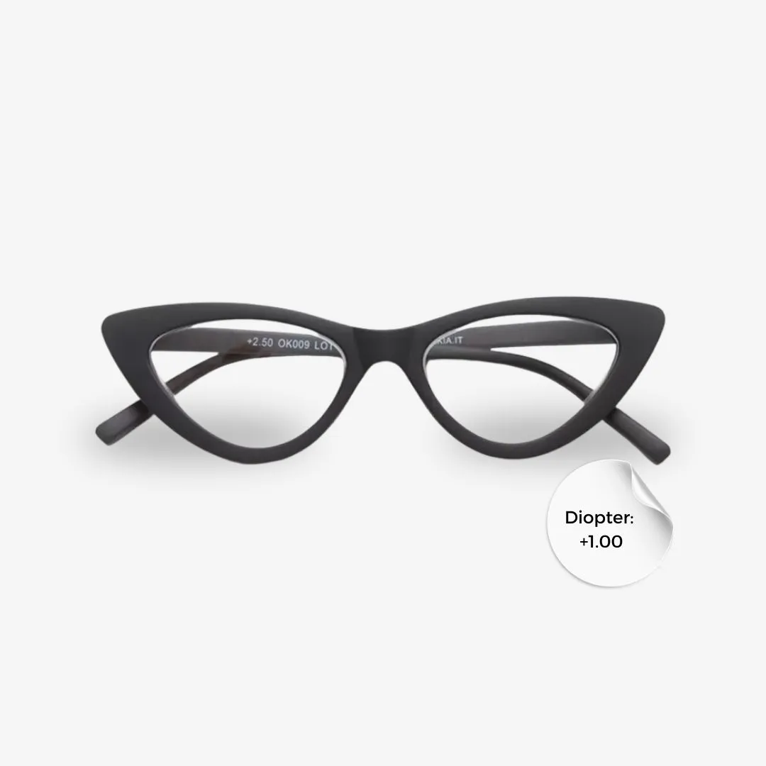 Okkia Reading Adriana Cat Eye Black 1.50