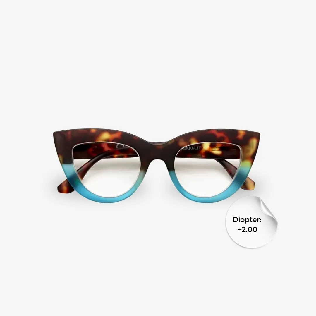 Okkia Reading Claudia CatEye HavanaBlue 2.00
