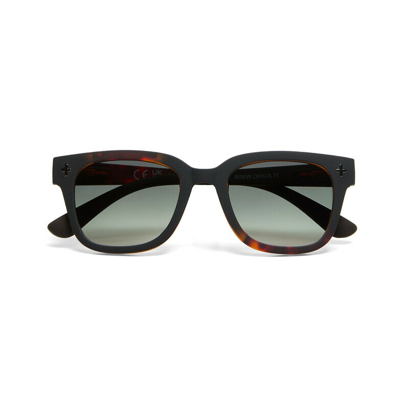 Okkia Sunglasses Giovanni Black Havana Green Lens