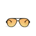 Okkia Sunglasses Alessio Aviator Black Yellow Lenses - Image 6