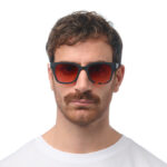 Okkia Sunglasses Giovanni Havana Black Red Lenses - Image 2
