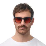 Okkia Sunglasses GIOVANNI Havana Black Red Lenses - Image 2