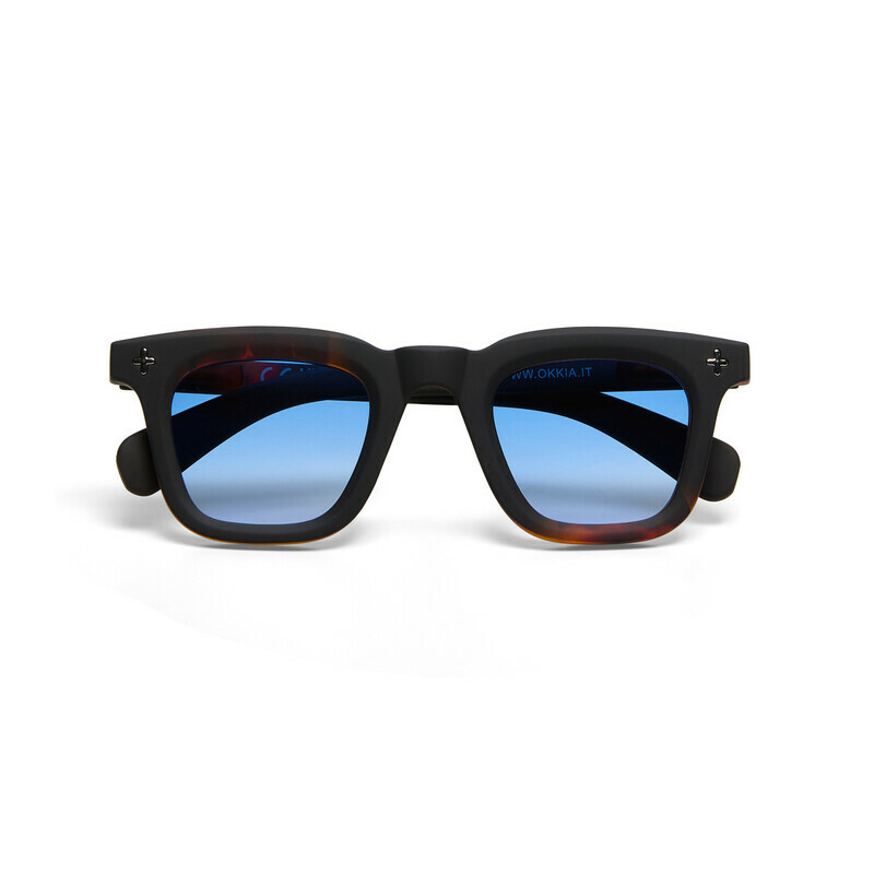 Okkia Sunglasses Florence Havana Black Blue Lenses
