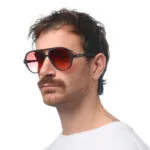 Okkia Sunglasses ALESSIO Black Red Lenses - Image 7