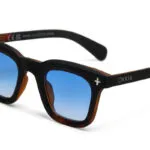 Okkia Sunglasses FIRENZE Havana Black (Blue Lens) - Image 6