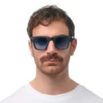 Okkia Sunglasses FIRENZE Havana Black (Blue Lens) - Image 3
