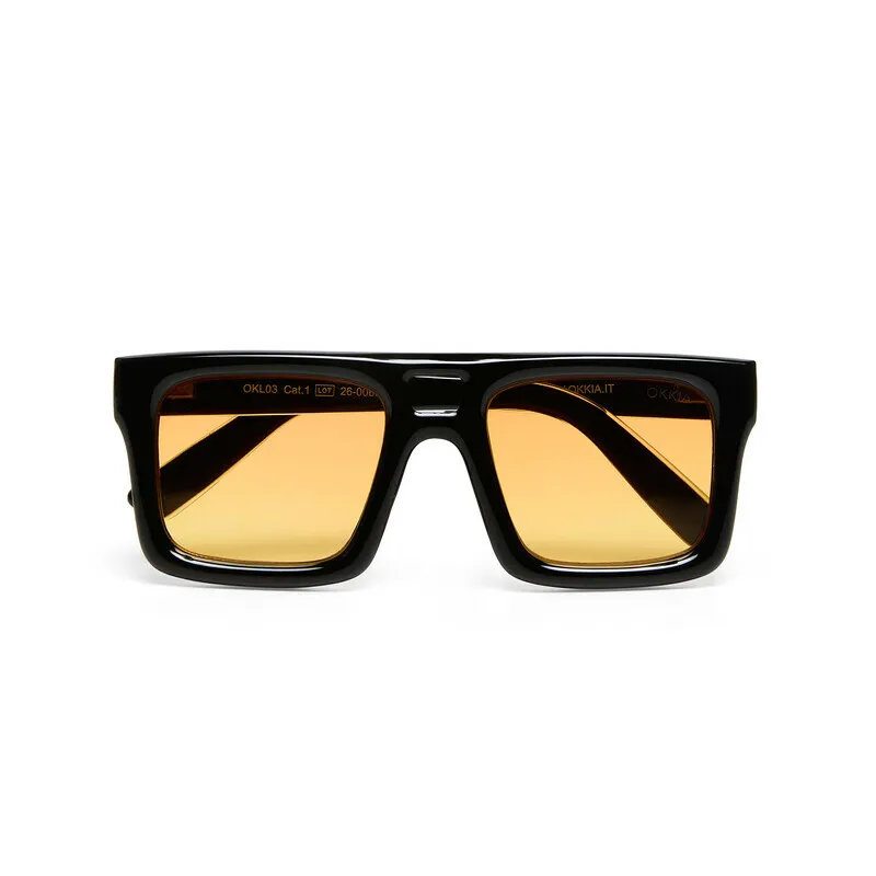Okkia CLUB Sunglasses VULCANO Black (Yellow Lenses)